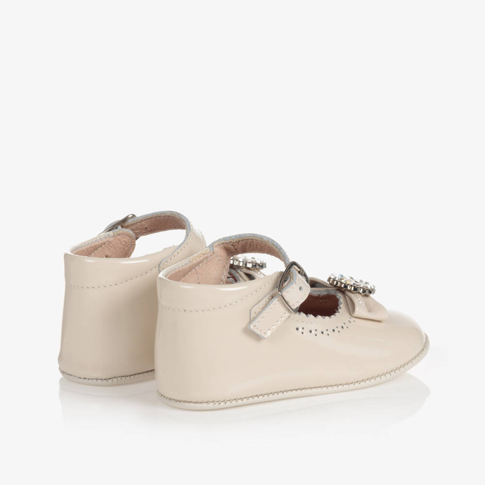 تشيلدرن كلاسيكس-حذاء بفيونكة جلد لامع لون عاجي  | Childrensalon Outlet