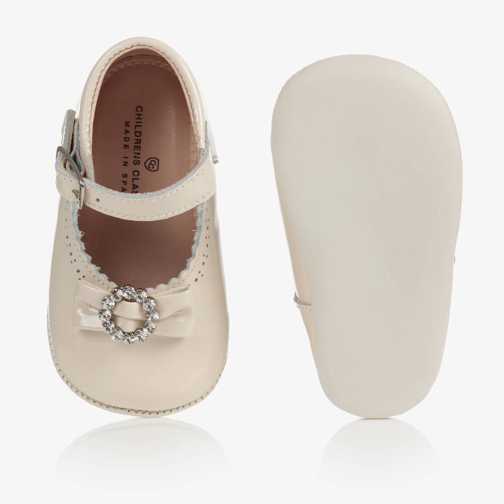 Children s Classics Ivory Patent Pre Walker Shoes Childrensalon Outlet