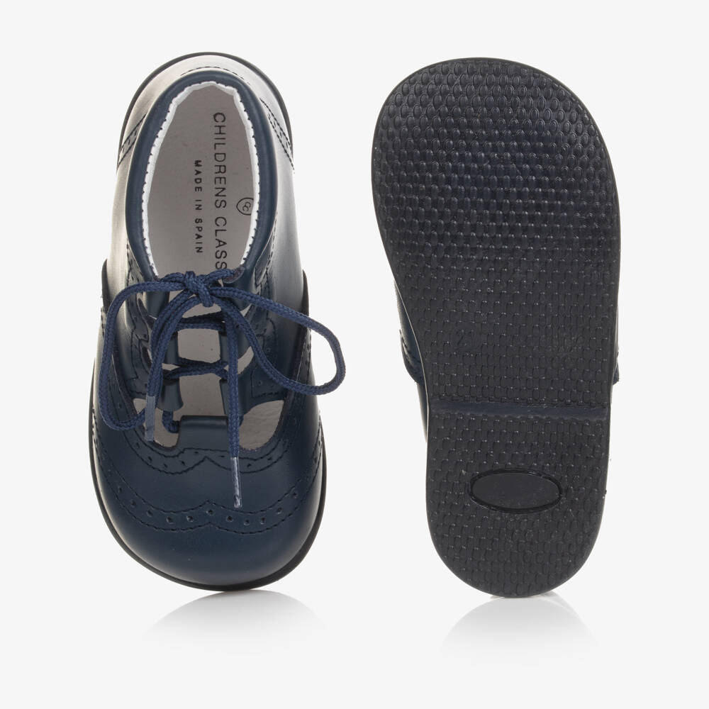 Children's Classics-حذاء بروغ كلاسيكي بأربطة بلون كحلي | Childrensalon Outlet