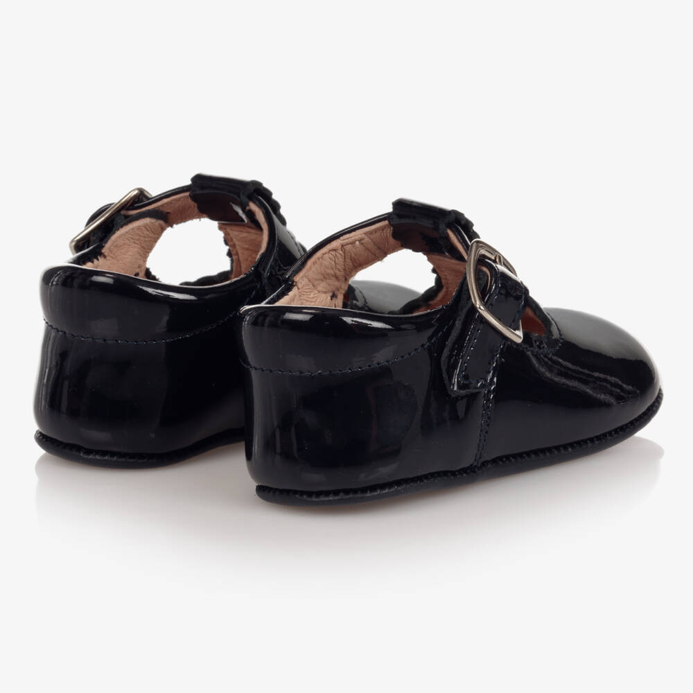 Children's Classics-Navy Leather T-Bar Pre-Walkers | Childrensalon Outlet