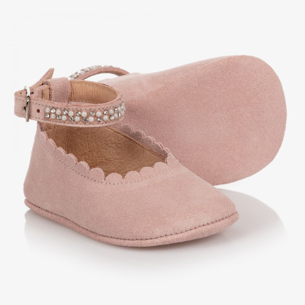 Pink Suede Pre Walker Shoes