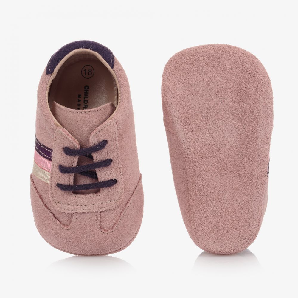 تشيلدرن كلاسيكس-حذاء لمرحلة قبل المشي شامواه لون زهري للمولودات | Childrensalon Outlet