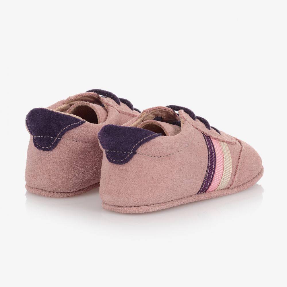 تشيلدرن كلاسيكس-حذاء لمرحلة قبل المشي شامواه لون زهري للمولودات | Childrensalon Outlet