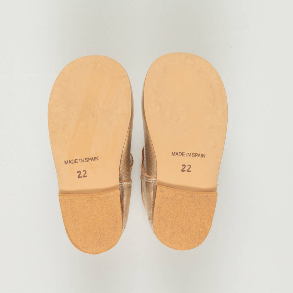 Children's Classics-Preloved Girls Gold Leather Shoes (EU22 / UK5) | Childrensalon Outlet