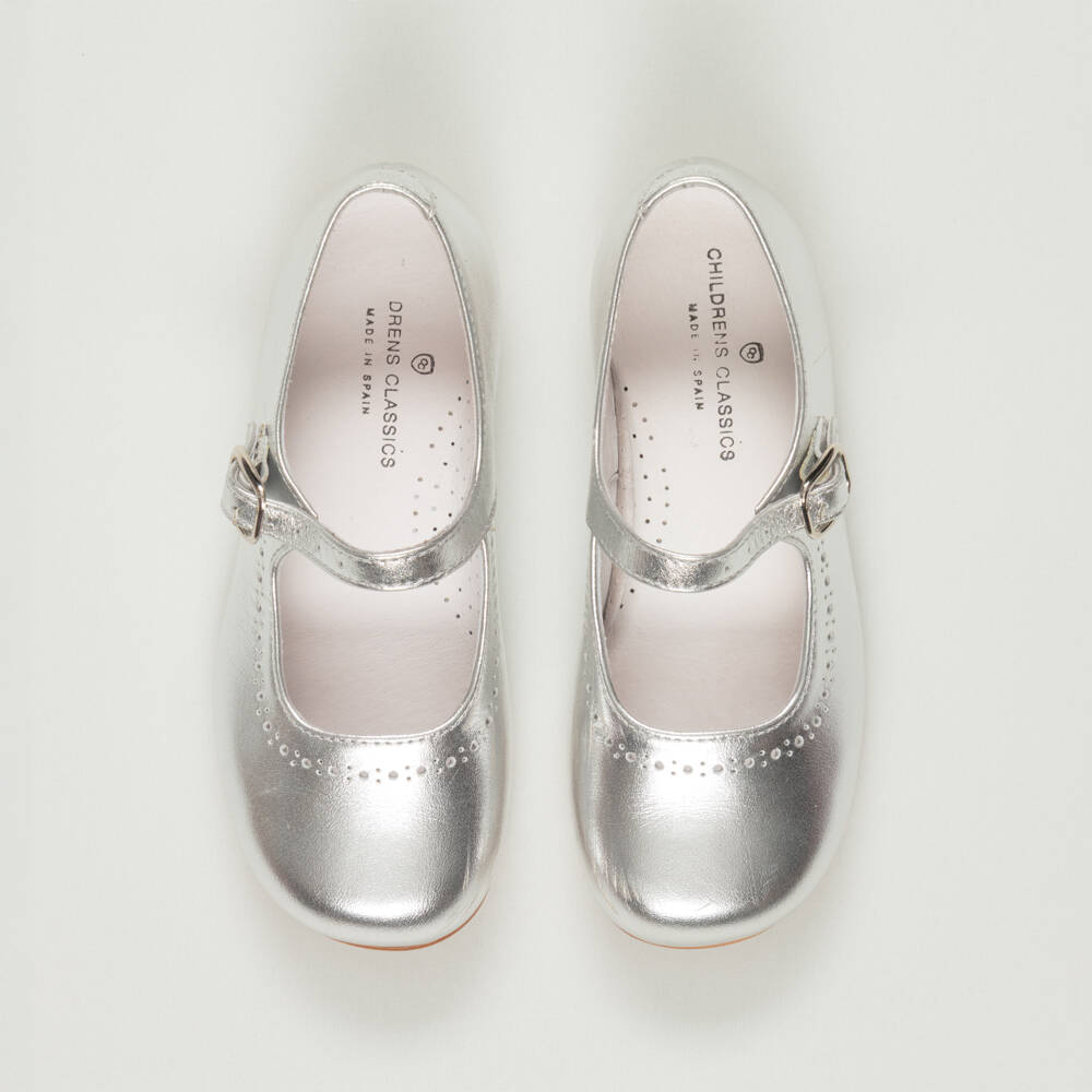 Children's Classics-Preloved Girls Silver Leather Shoes (EU27 / UK9) | Childrensalon Outlet