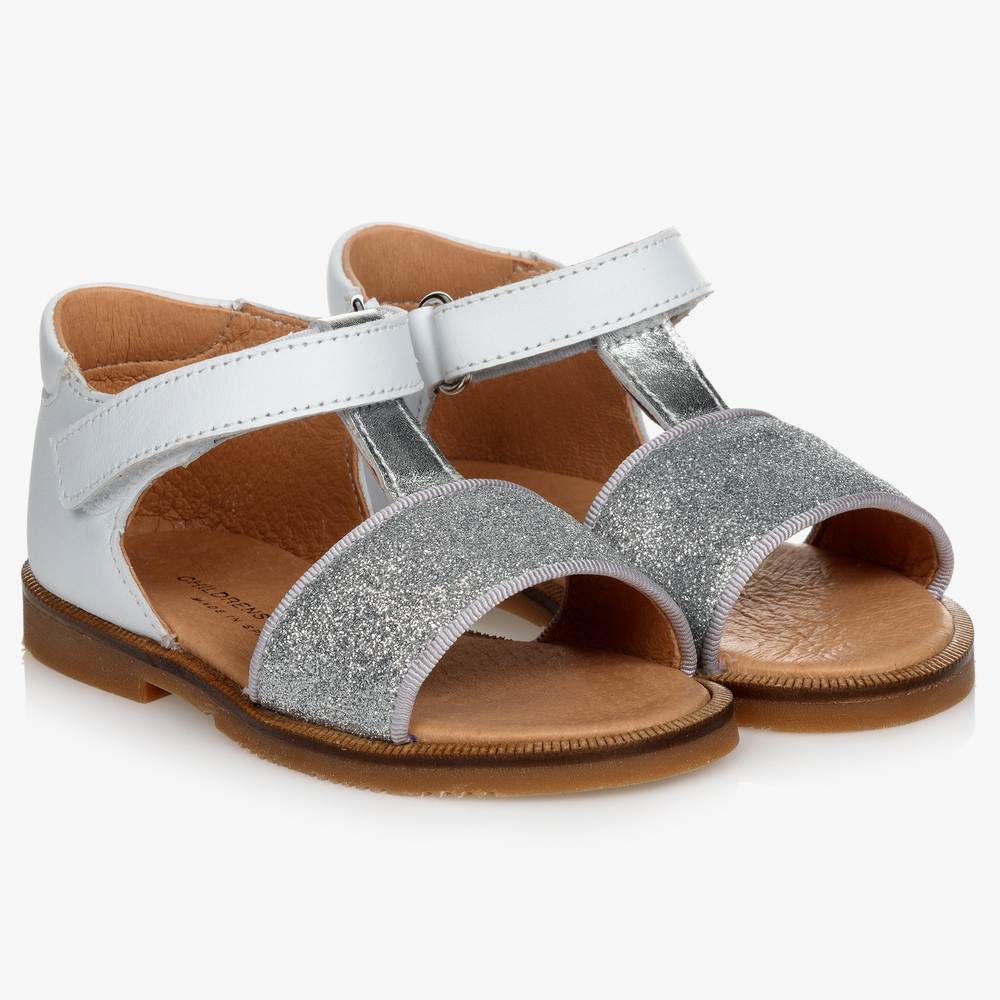 Children's Classics - Silver Glitter Leather Sandals | Childrensalon