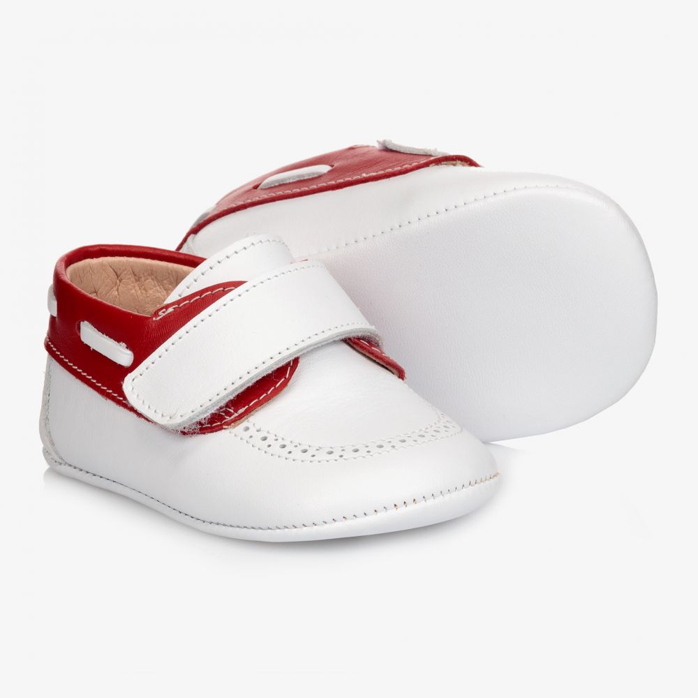 Children's Classics - White Leather Pre-Walker Shoes | Childrensalon