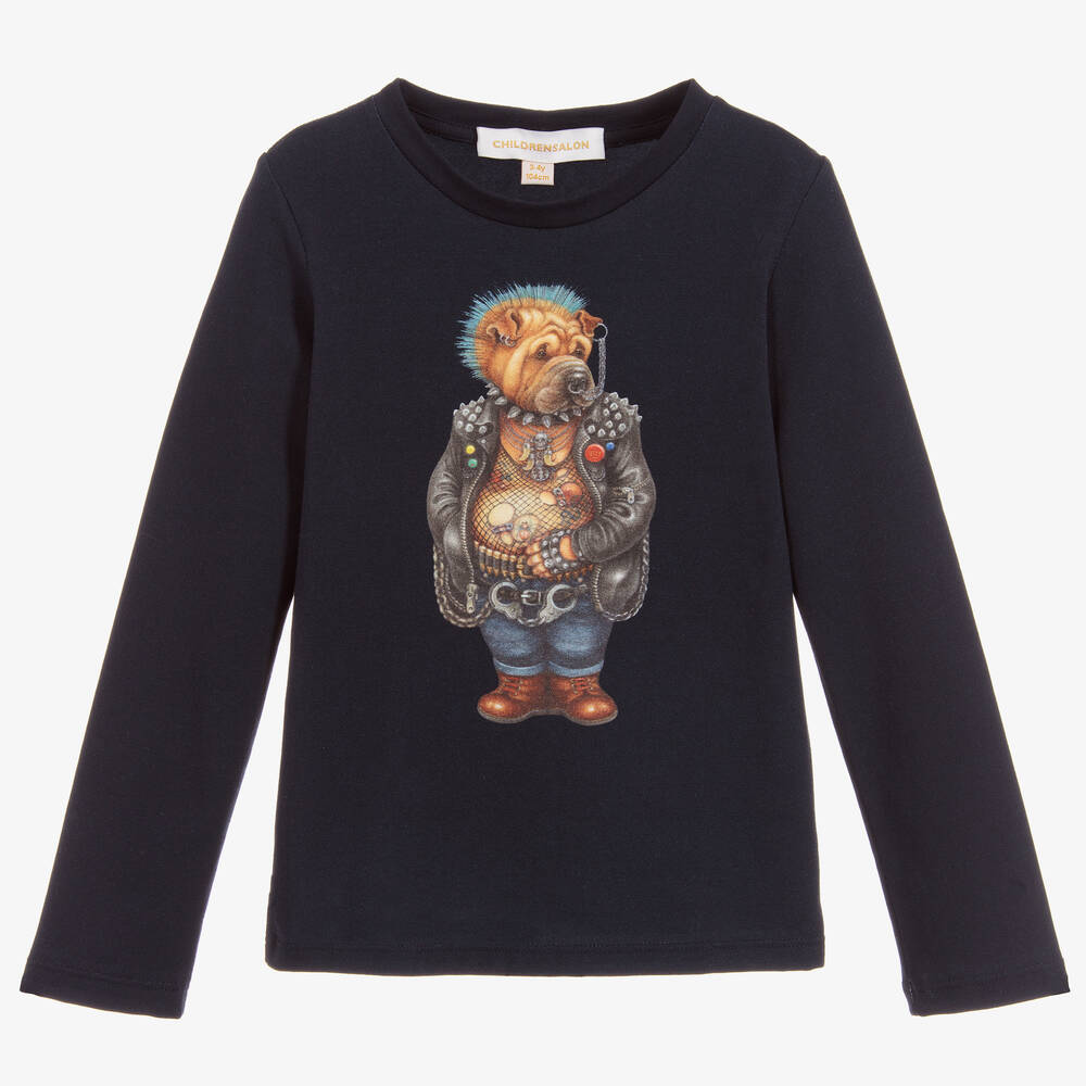 Magical Prints by CHILDRENSALON - Boys Blue Cotton Jersey Top | Childrensalon