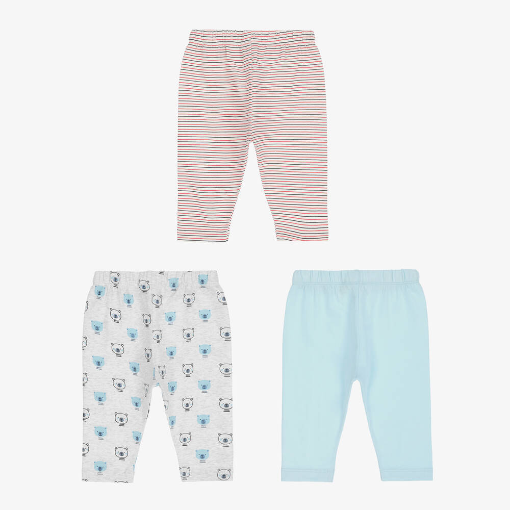 Childrensalon Essentials-Blue Organic Cotton Baby Leggings (3 Pack) | Childrensalon Outlet