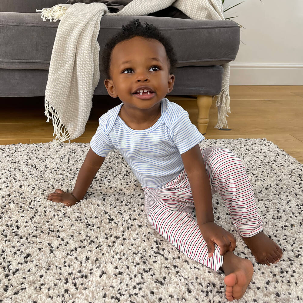 Childrensalon Essentials-Blue Organic Cotton Baby Leggings (3 Pack) | Childrensalon Outlet