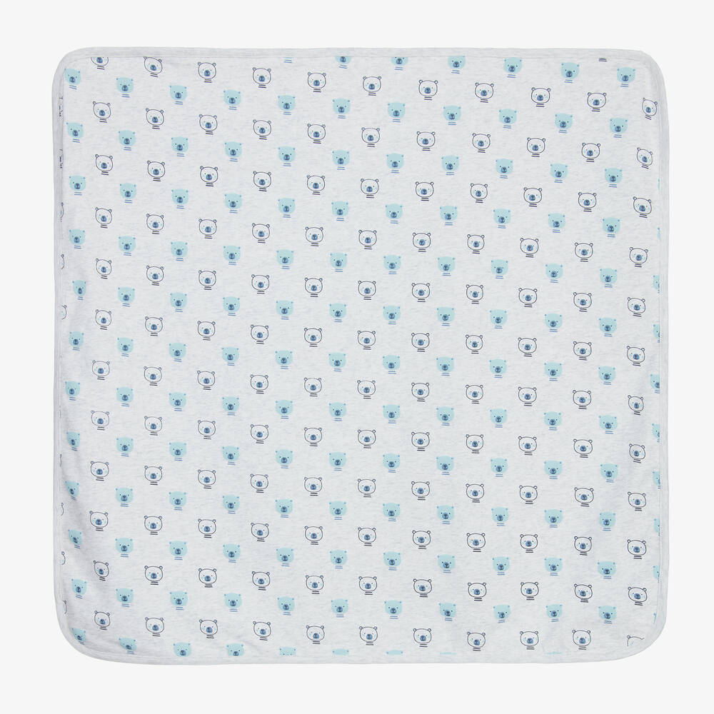 Childrensalon Essentials-بطانية قطن عضوي لون أزرق (عدد 2) | Childrensalon Outlet