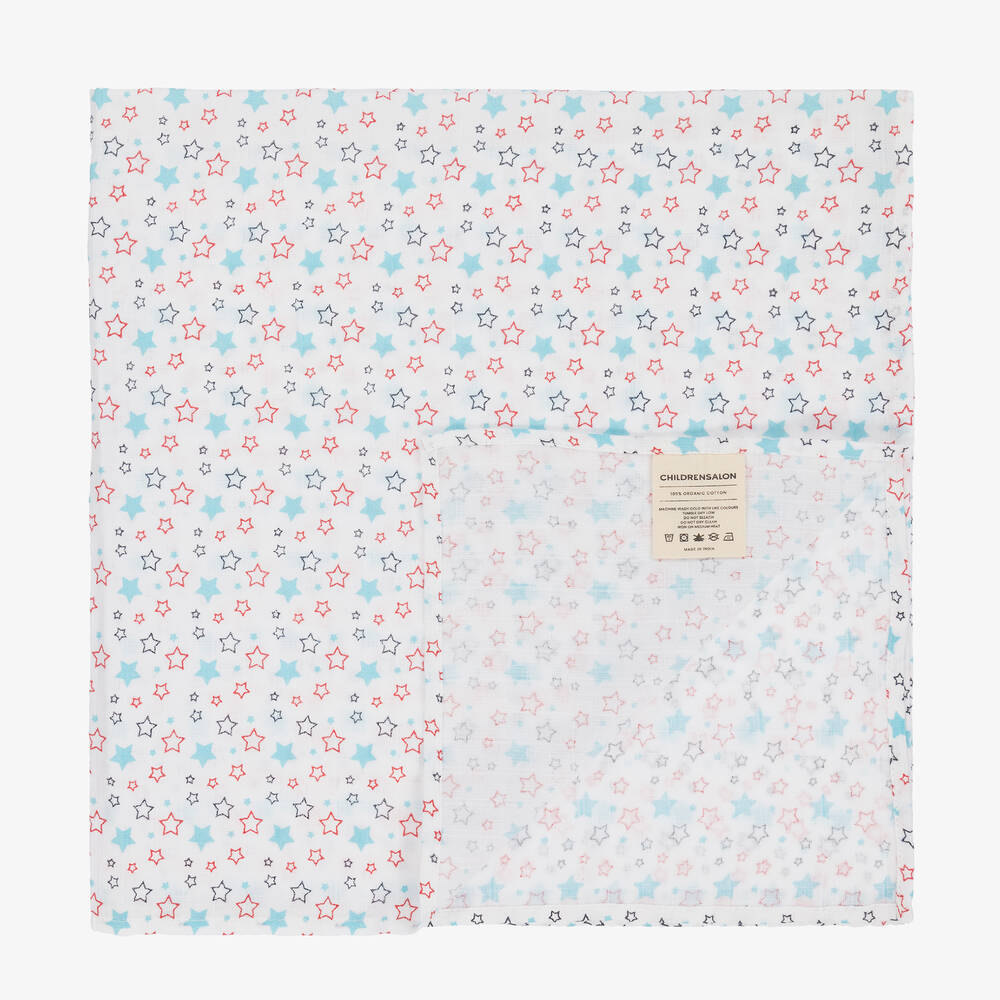 Childrensalon Essentials-Blue Organic Muslin Squares (3 Pack) | Childrensalon Outlet