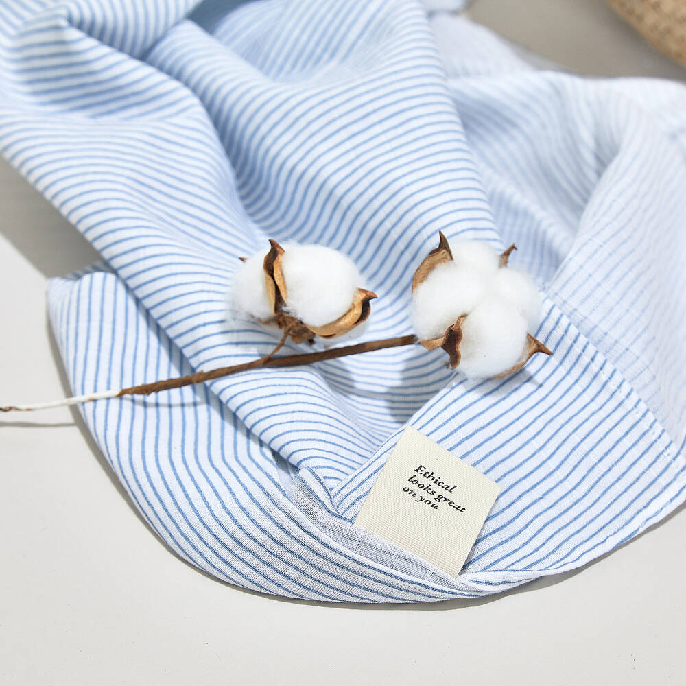 Childrensalon Essentials-Blue Organic Muslin Squares (3 Pack) | Childrensalon Outlet