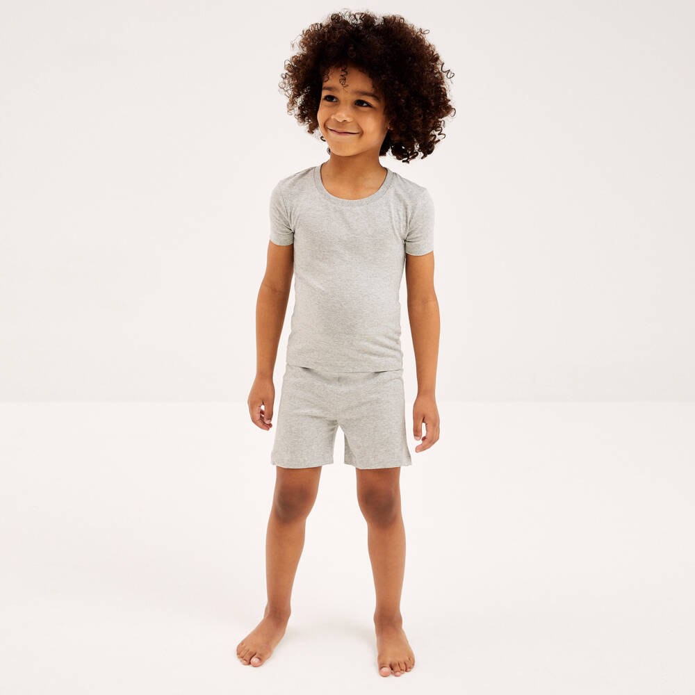 Childrensalon Essentials-Boys Blue & Grey Organic Pyjamas (2 Pack) | Childrensalon Outlet