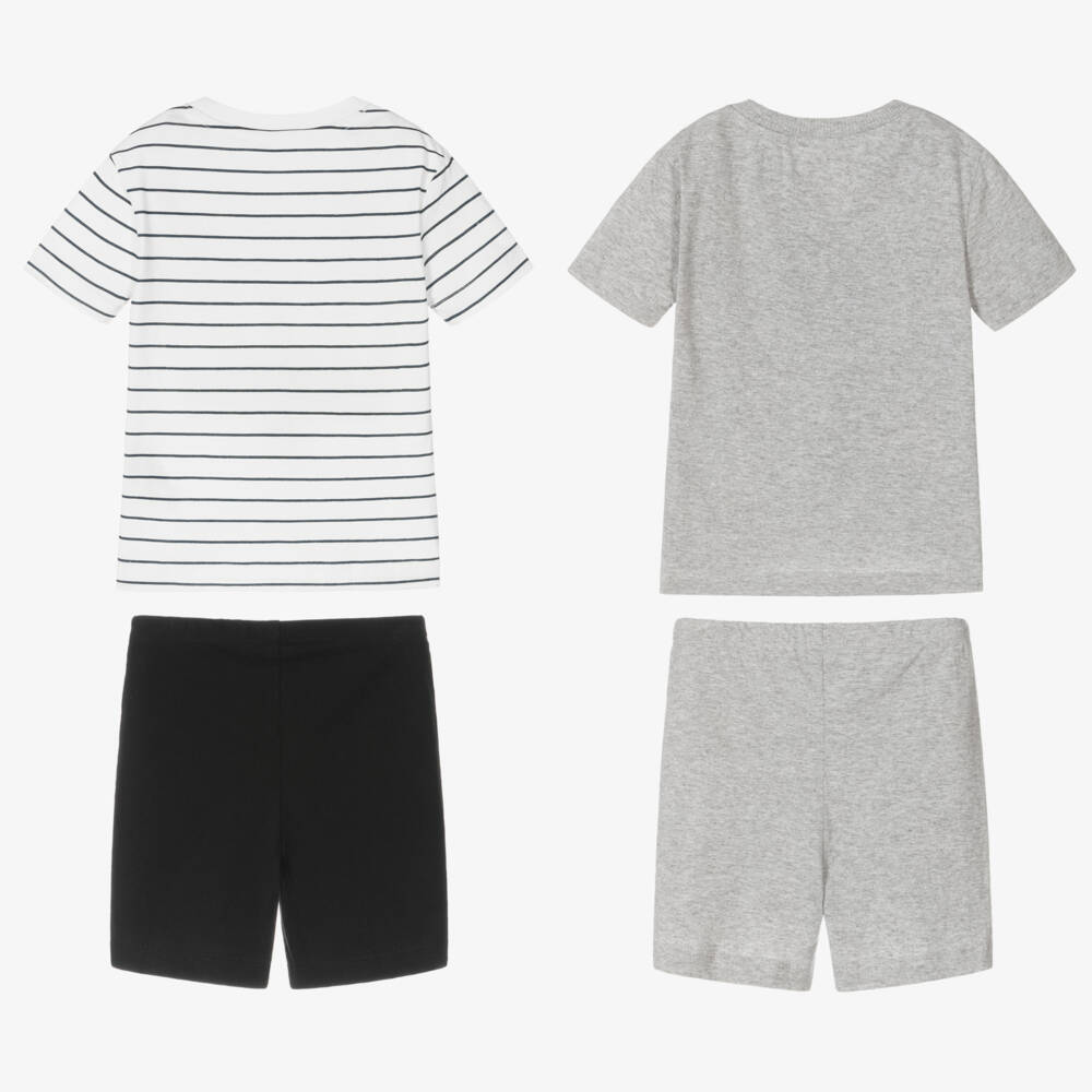 Childrensalon Essentials-Boys Blue & Grey Organic Pyjamas (2 Pack) | Childrensalon Outlet