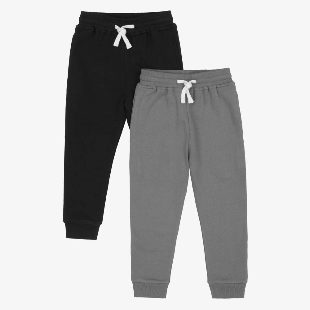 Childrensalon Essentials-Boys Cozy Black and Grey Joggers | Childrensalon Outlet