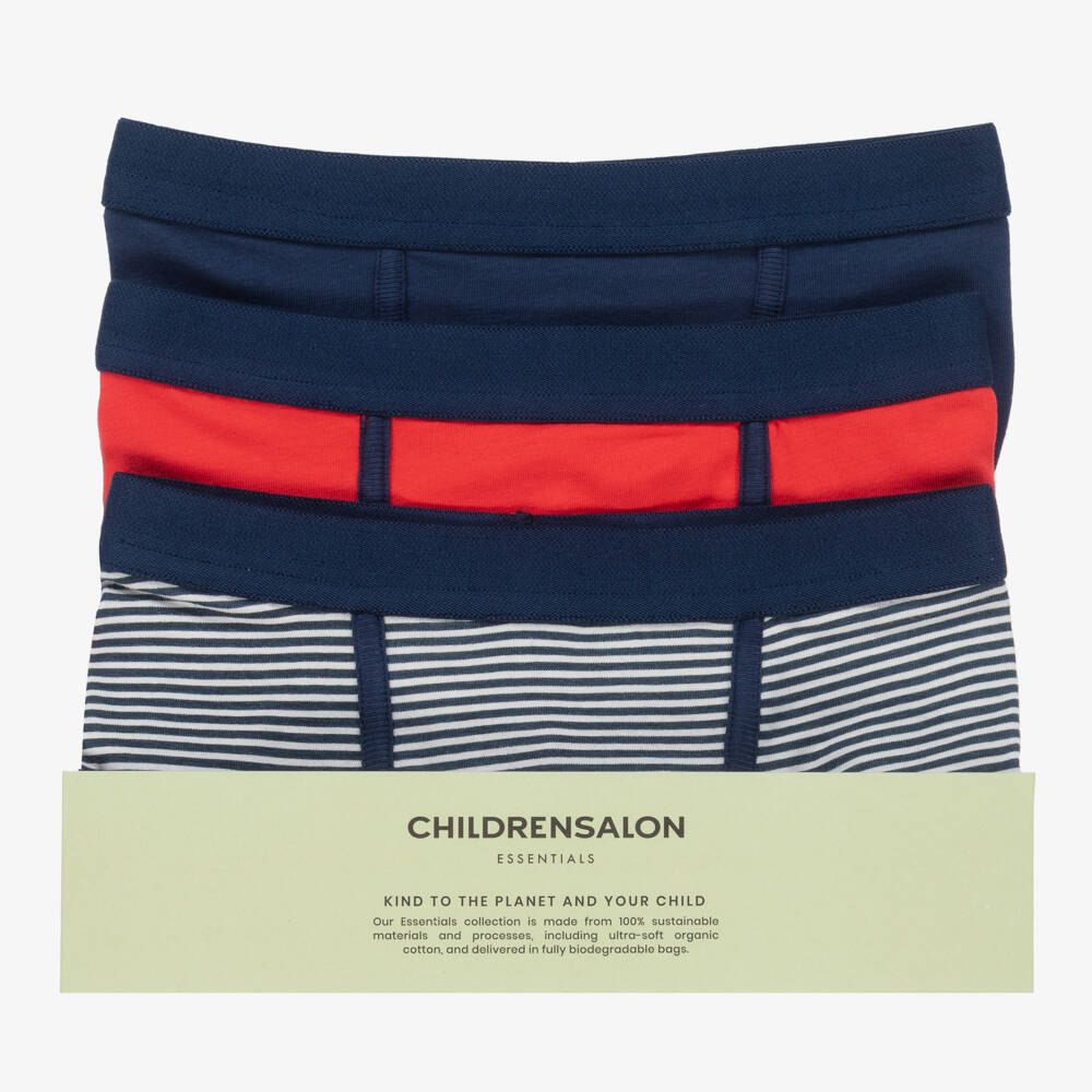 تشلدرن صالون إيسينشيلز-شورت بوكسر قطن عضوي بألوان متعددة للأولاد (عدد 3) | Childrensalon Outlet