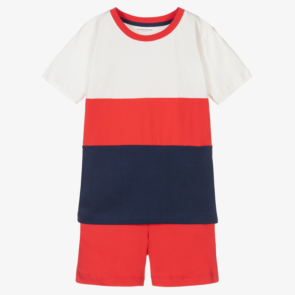 Childrensalon Essentials - Красно-синий комплект с шортами для мальчиков | Childrensalon