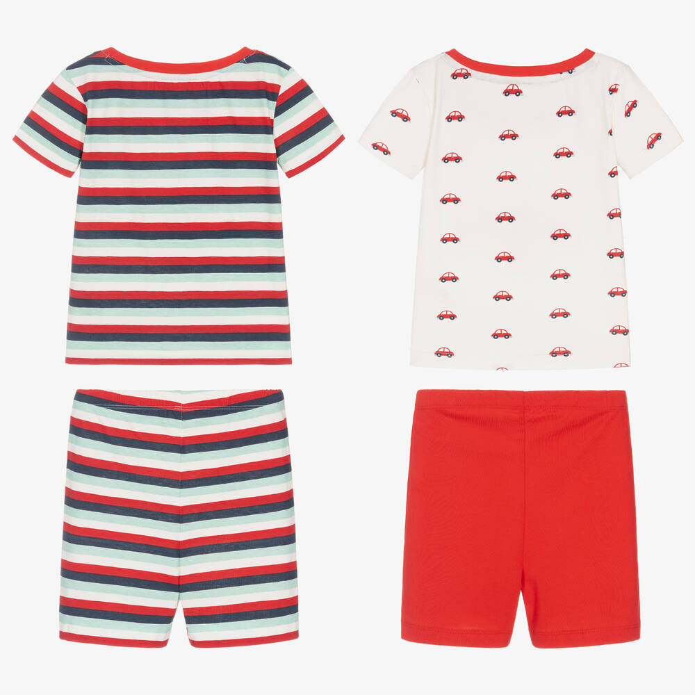 تشلدرن صالون إيسينشيلز-بيجاما شورت قطن عضوي لون أحمر للأولاد (عدد 2) | Childrensalon Outlet