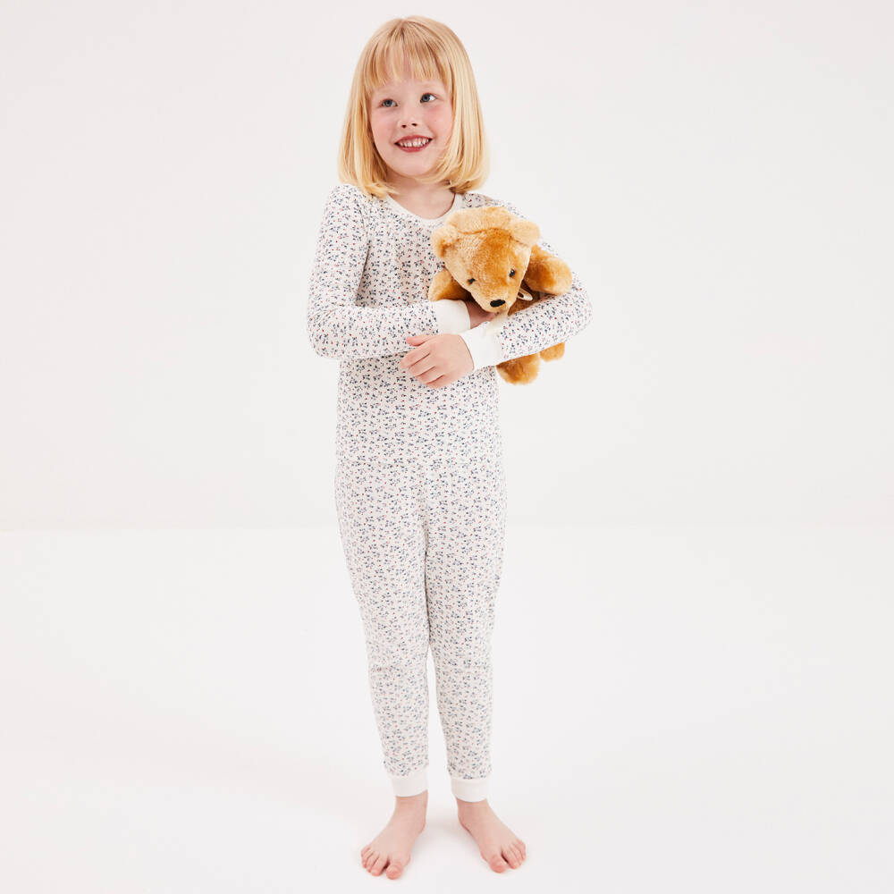 Childrensalon Essentials-Комплект для сна из синего и кремового хлопка для девочек | Childrensalon Outlet