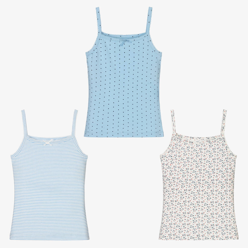 Childrensalon Essentials-Голубые майки для девочек (3шт.) | Childrensalon Outlet