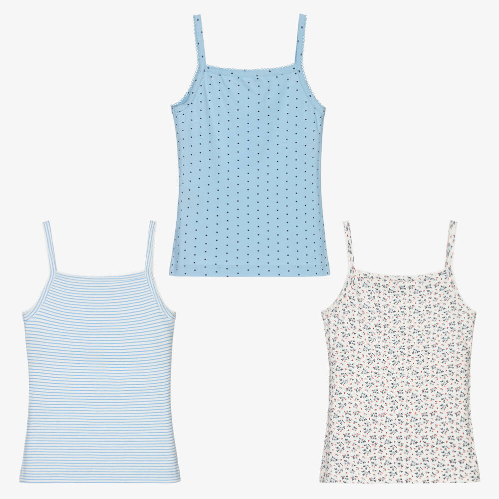 Childrensalon Essentials-Голубые майки для девочек (3шт.) | Childrensalon Outlet