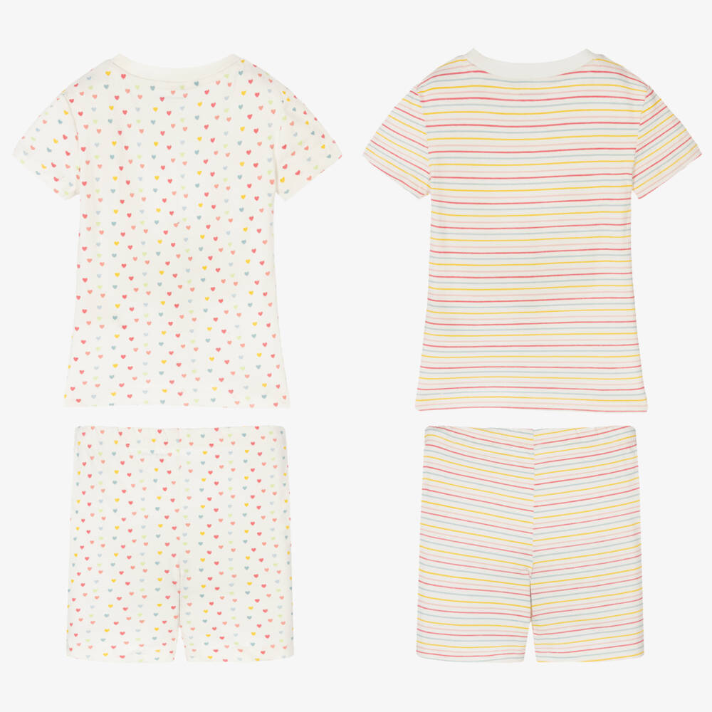 Childrensalon Essentials-Girls Ivory Organic Cotton Short Pyjamas | Childrensalon Outlet