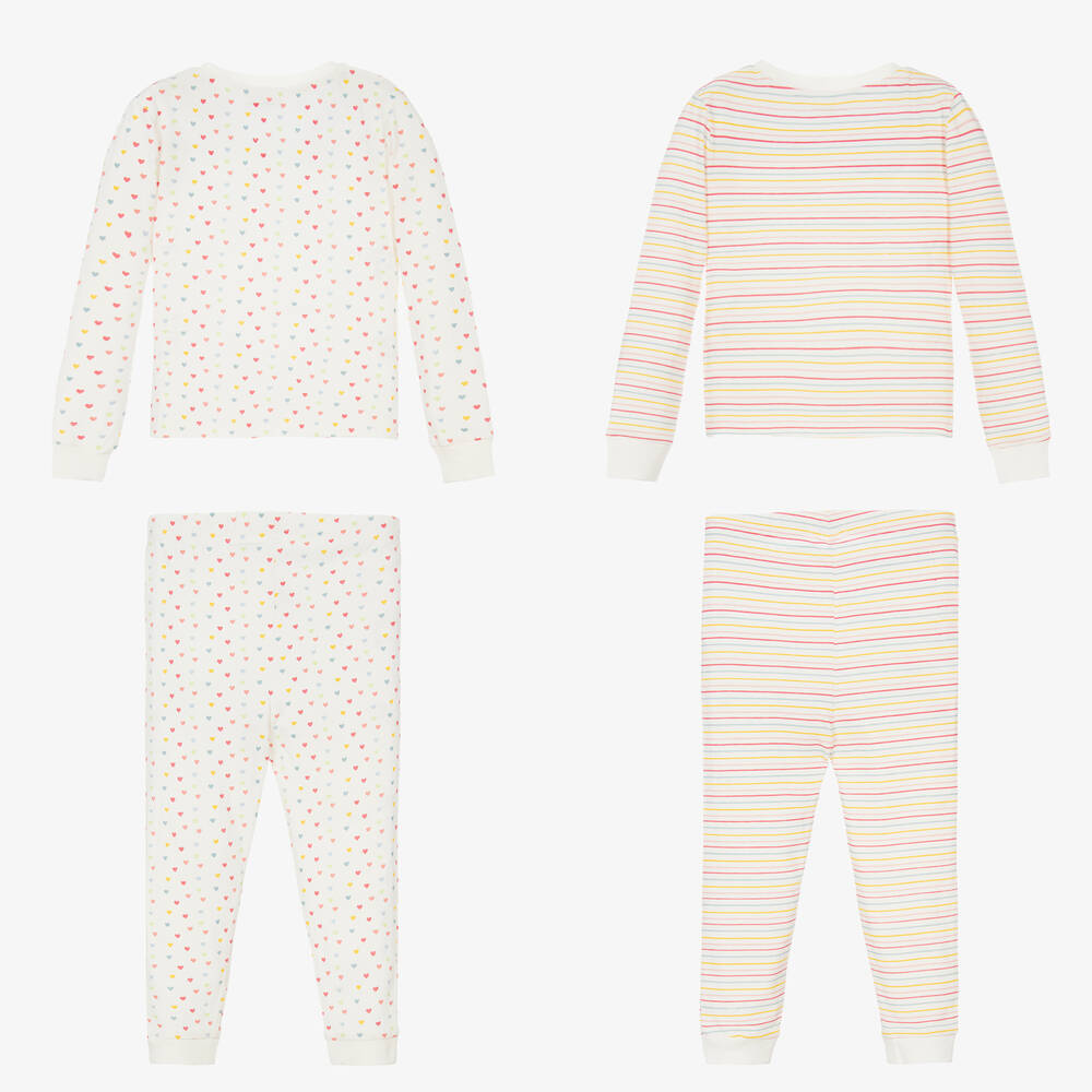 تشلدرن صالون إيسينشيلز-بيجاما قطن عضوي لون عاجي للبنات (عدد 2) | Childrensalon Outlet