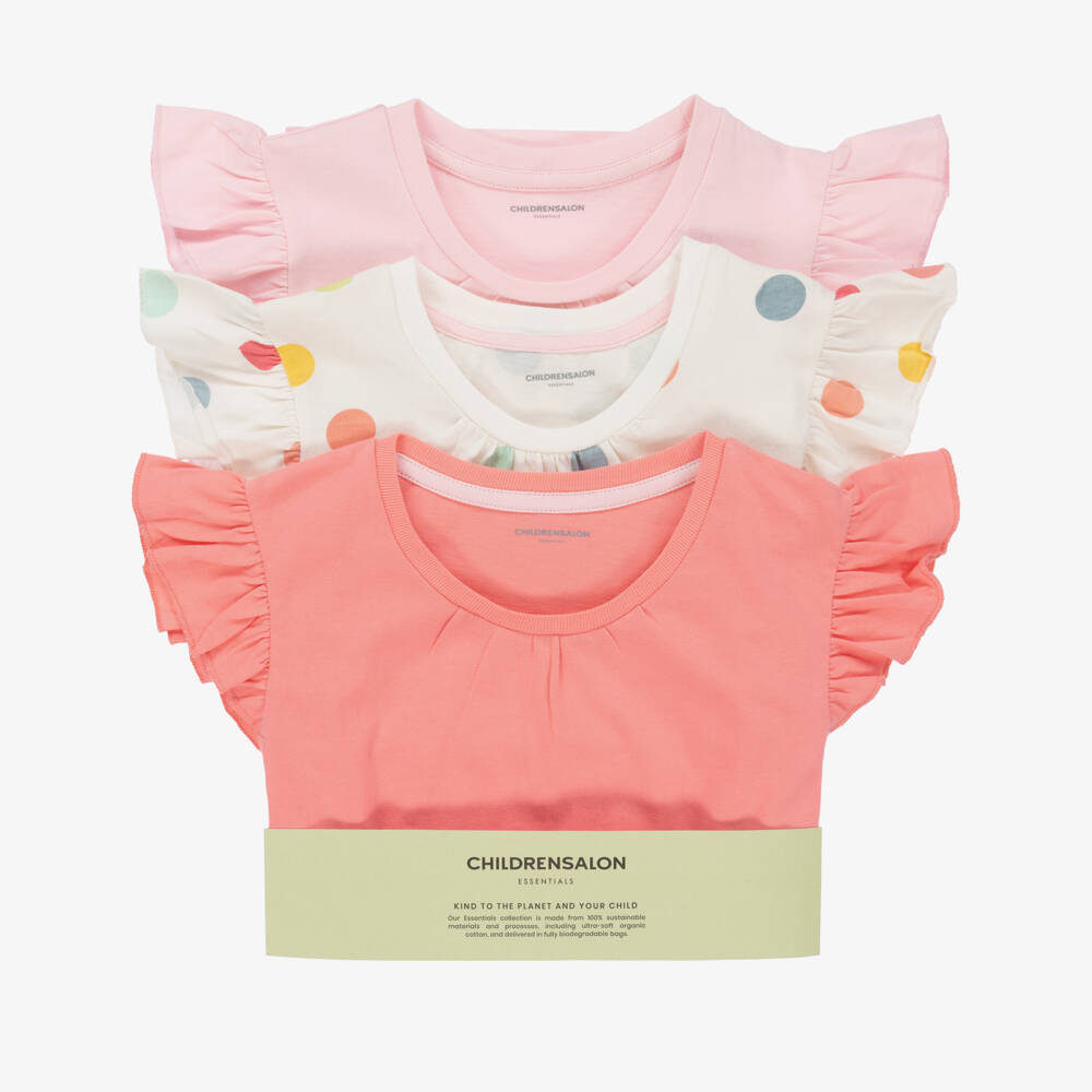 Childrensalon Essentials-Girls Organic Cotton T-Shirts Trio | Childrensalon Outlet