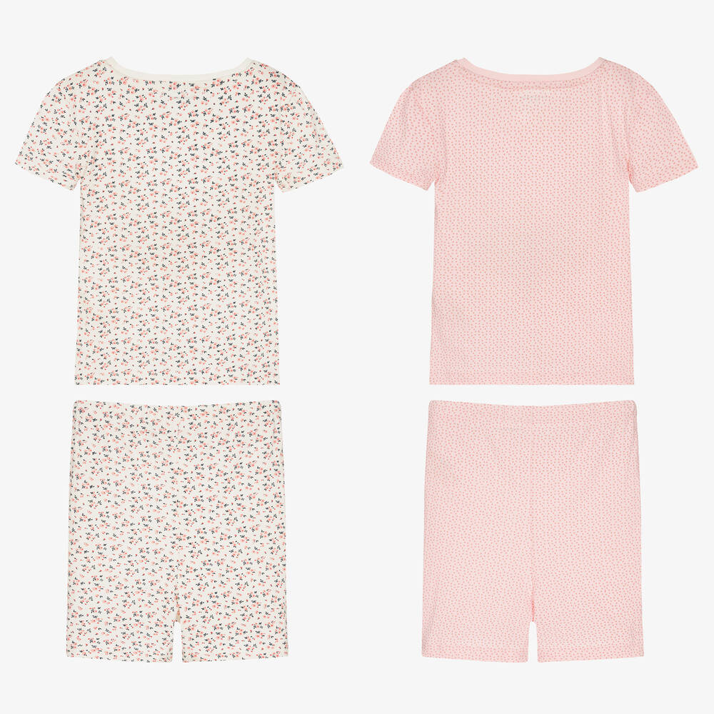 Childrensalon Essentials-Girls Pink Cotton Short Pyjamas (2 Pack) | Childrensalon Outlet