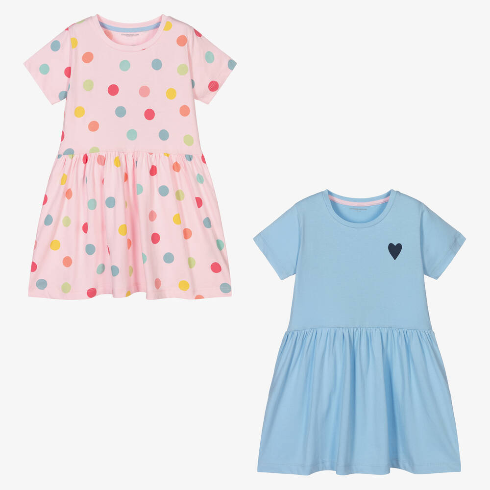 Childrensalon Essentials - Pink & Blue Organic Cotton Dress (2 Pack) | Childrensalon