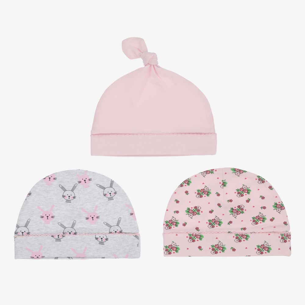 Childrensalon Essentials - Pink & Grey Hats (3 Pack) | Childrensalon