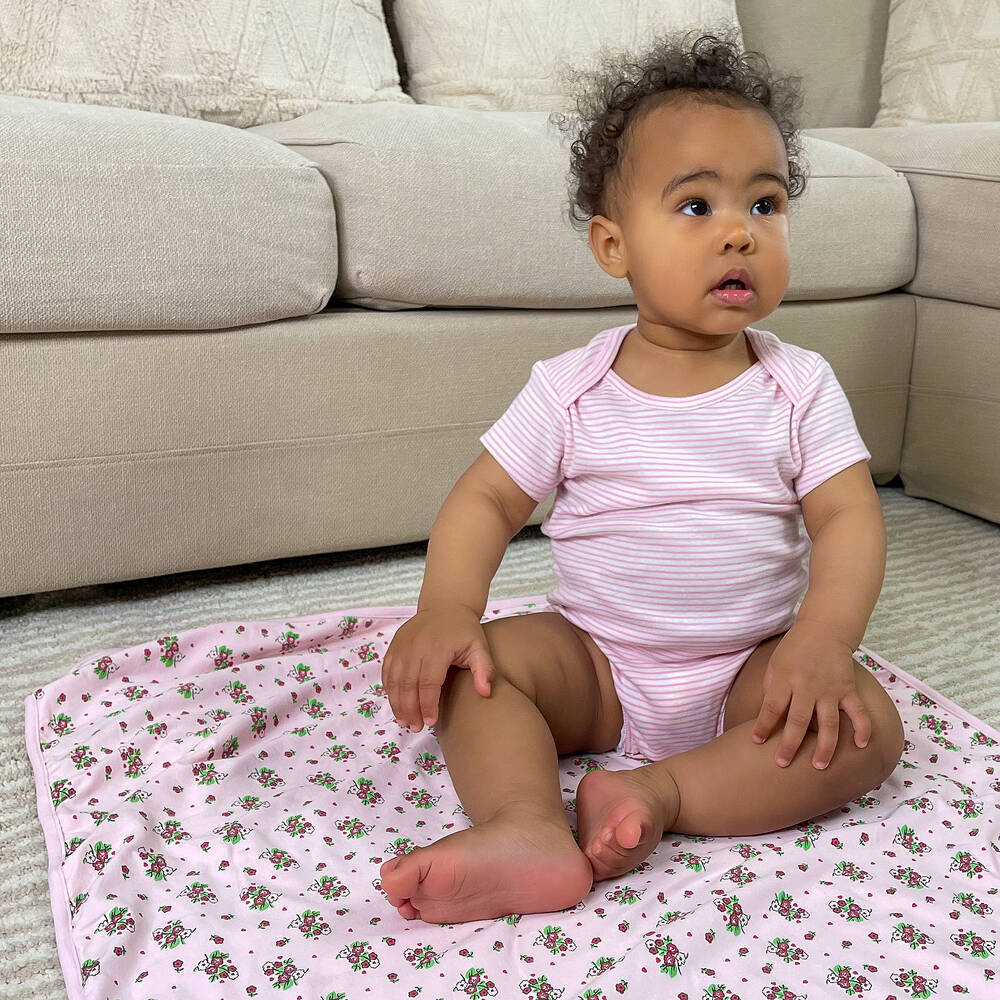 Childrensalon Essentials-بطانية قطن عضوي لون زهري (عدد 2) | Childrensalon Outlet