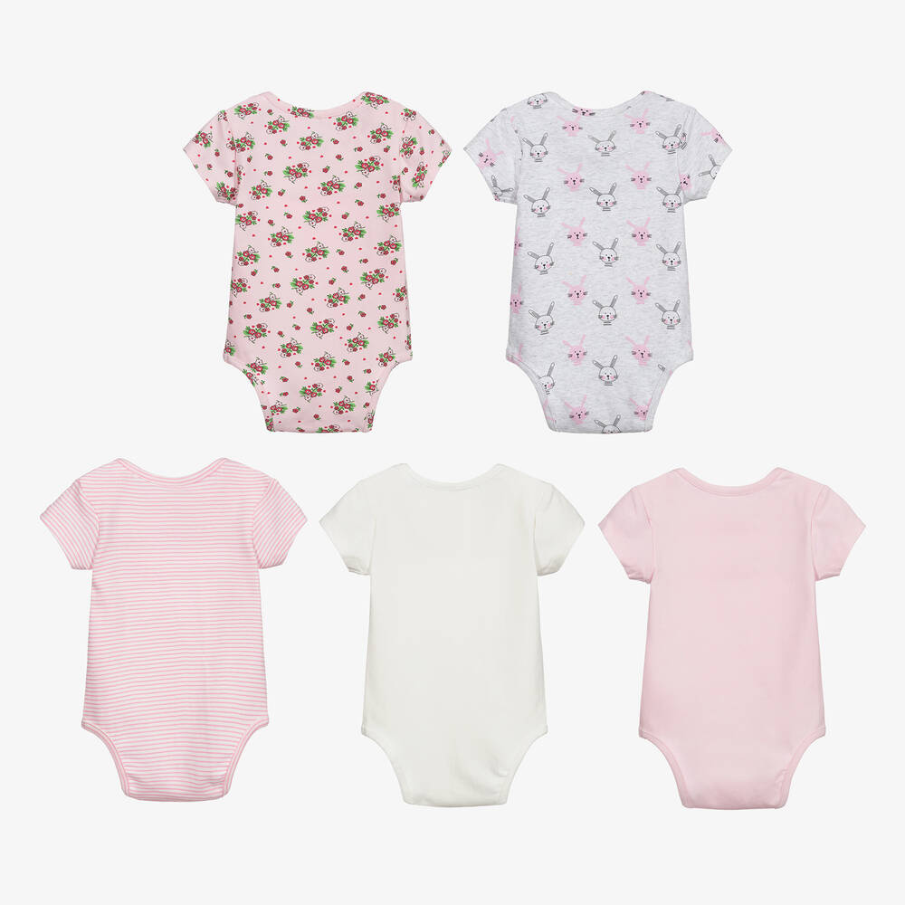 Childrensalon Essentials-تبّان أطفال بناتي قطن عضوي لون زهري  (عدد 5) | Childrensalon Outlet