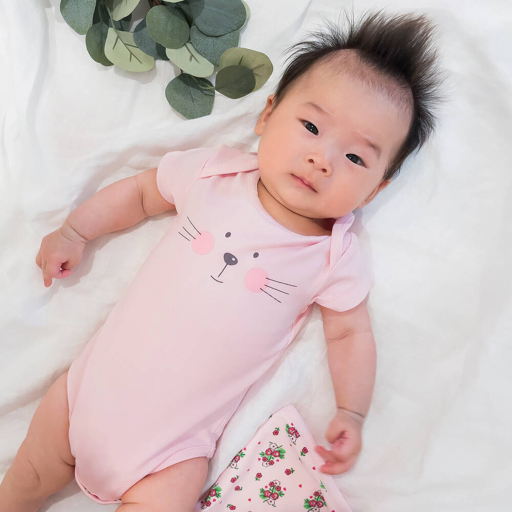 Childrensalon Essentials-تبّان أطفال بناتي قطن عضوي لون زهري  (عدد 5) | Childrensalon Outlet