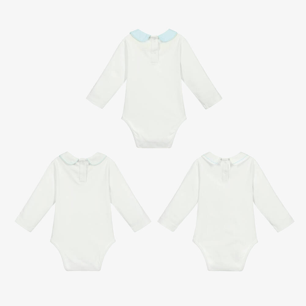 Childrensalon Essentials-بودي سوت قطن عضوي لون أبيض للأطفال (عدد 3) | Childrensalon Outlet