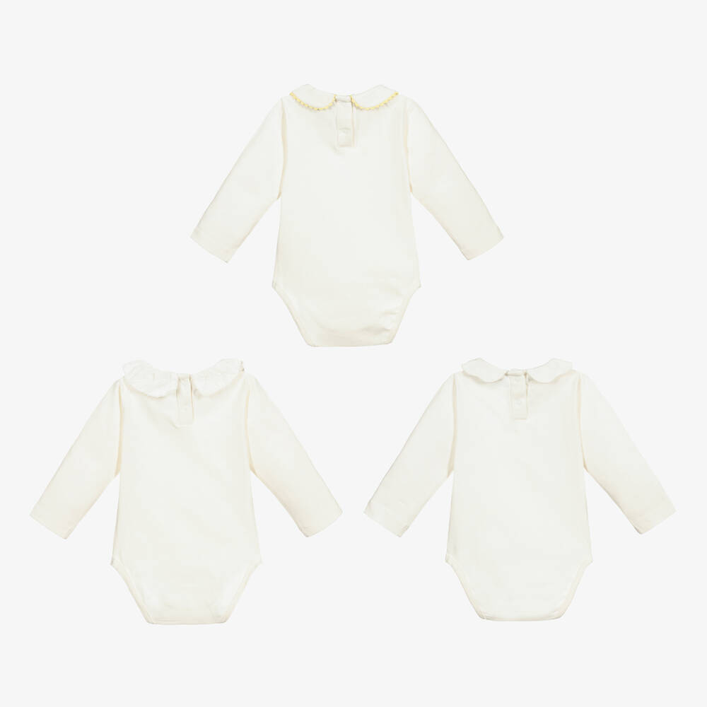 Childrensalon Essentials-White Organic Cotton Bodysuits (3 Pack) | Childrensalon Outlet