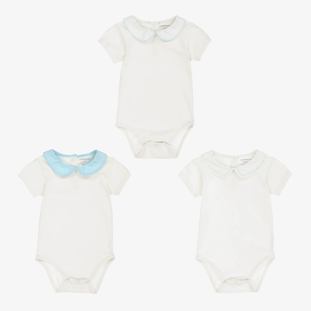 Childrensalon Essentials-بودي سوتات قطن عضوي أبيض (مجموعة من 3) | Childrensalon Outlet