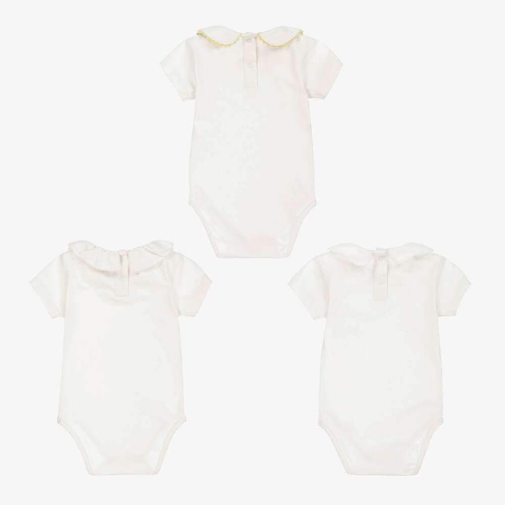 تشلدرن صالون إيسينشيلز-تبّان قطن عضوي لون أبيض للأطفال (عدد 3) | Childrensalon Outlet