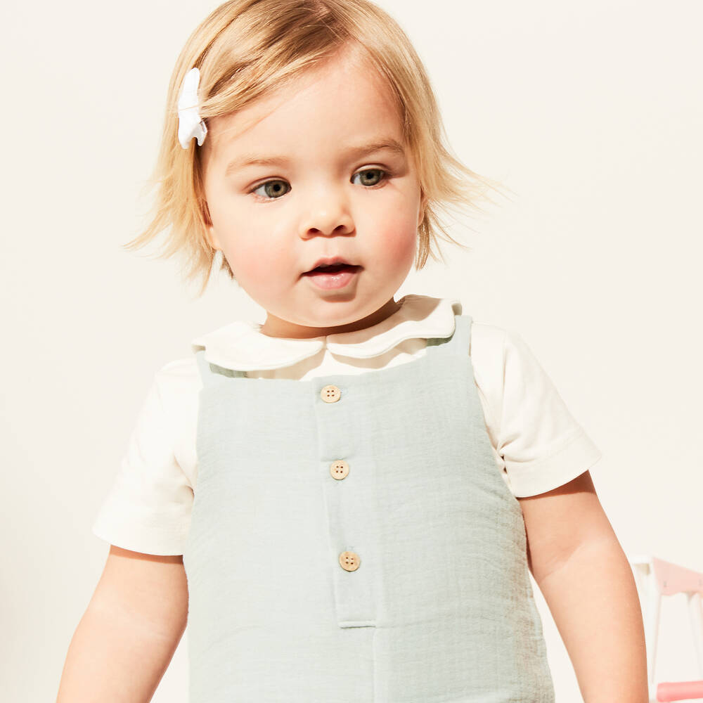 تشلدرن صالون إيسينشيلز-تبّان قطن عضوي لون أبيض للأطفال (عدد 3) | Childrensalon Outlet