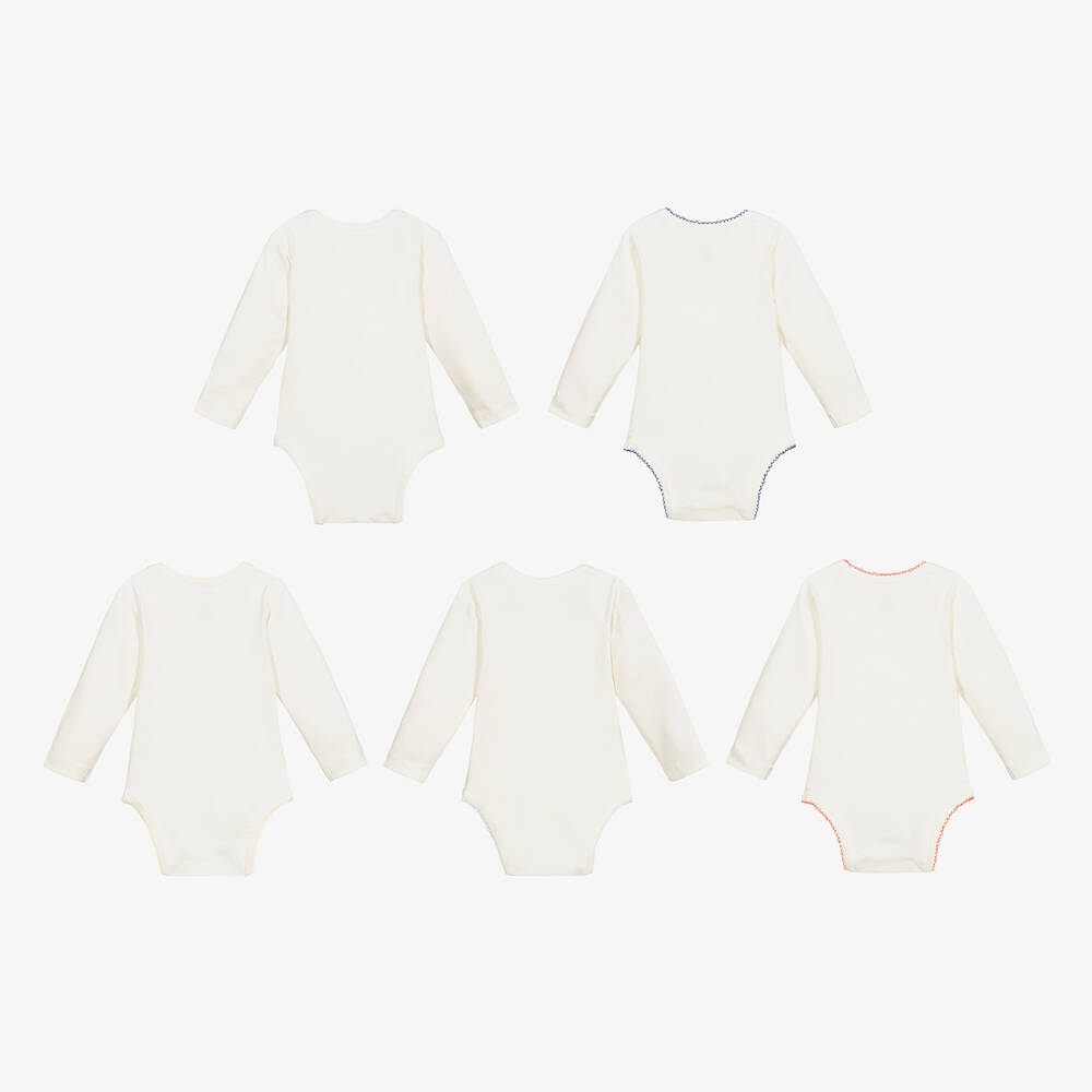 Childrensalon Essentials-White Organic Cotton Bodyvests (5 Pack) | Childrensalon Outlet