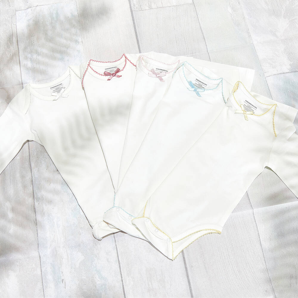 Childrensalon Essentials-White Organic Cotton Bodyvests (5 Pack) | Childrensalon Outlet
