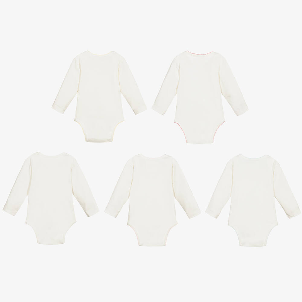 Childrensalon Essentials-White Organic Cotton Bodyvests (5 Pack) | Childrensalon Outlet