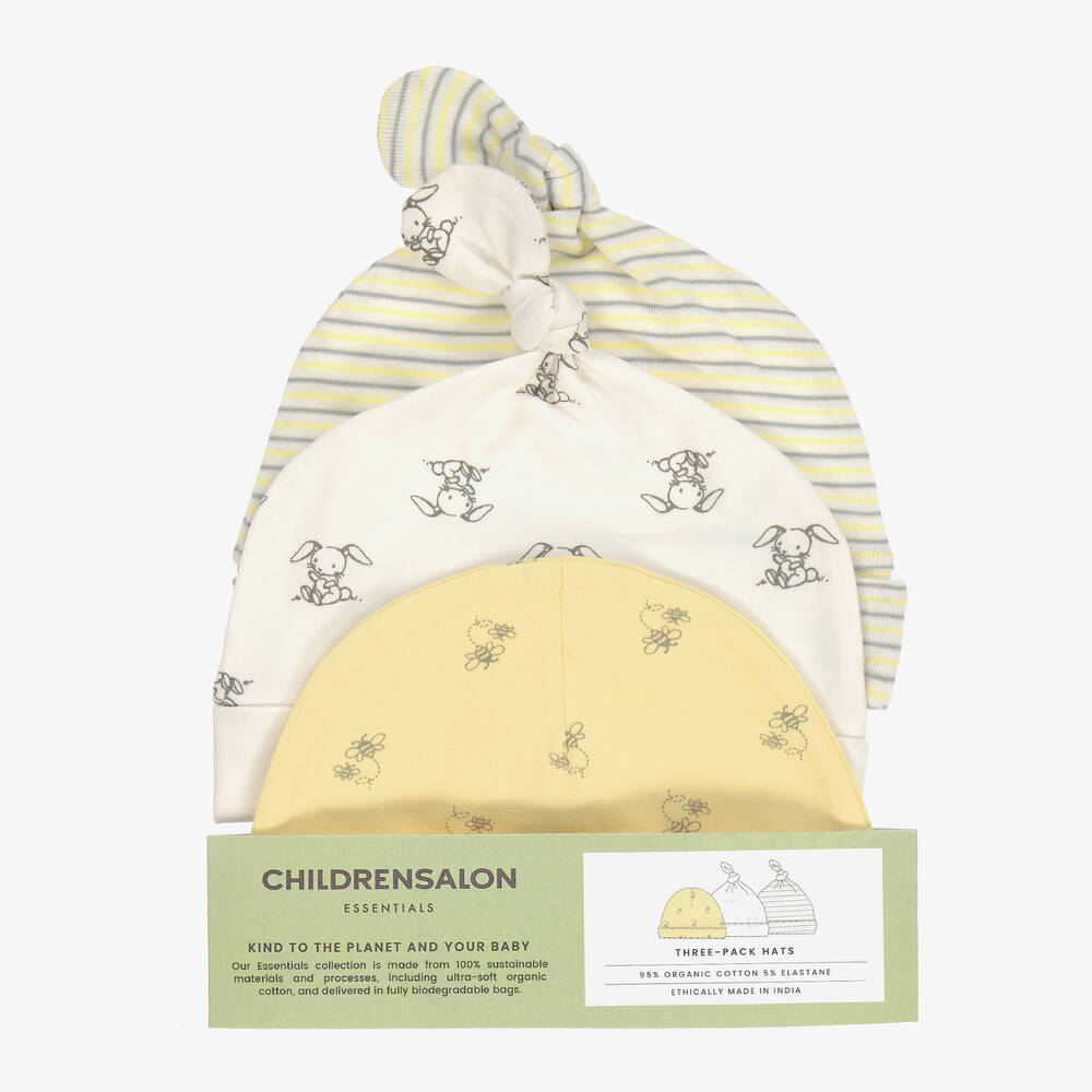 Childrensalon Essentials-Желто-серые шапочки (3 шт.) | Childrensalon Outlet