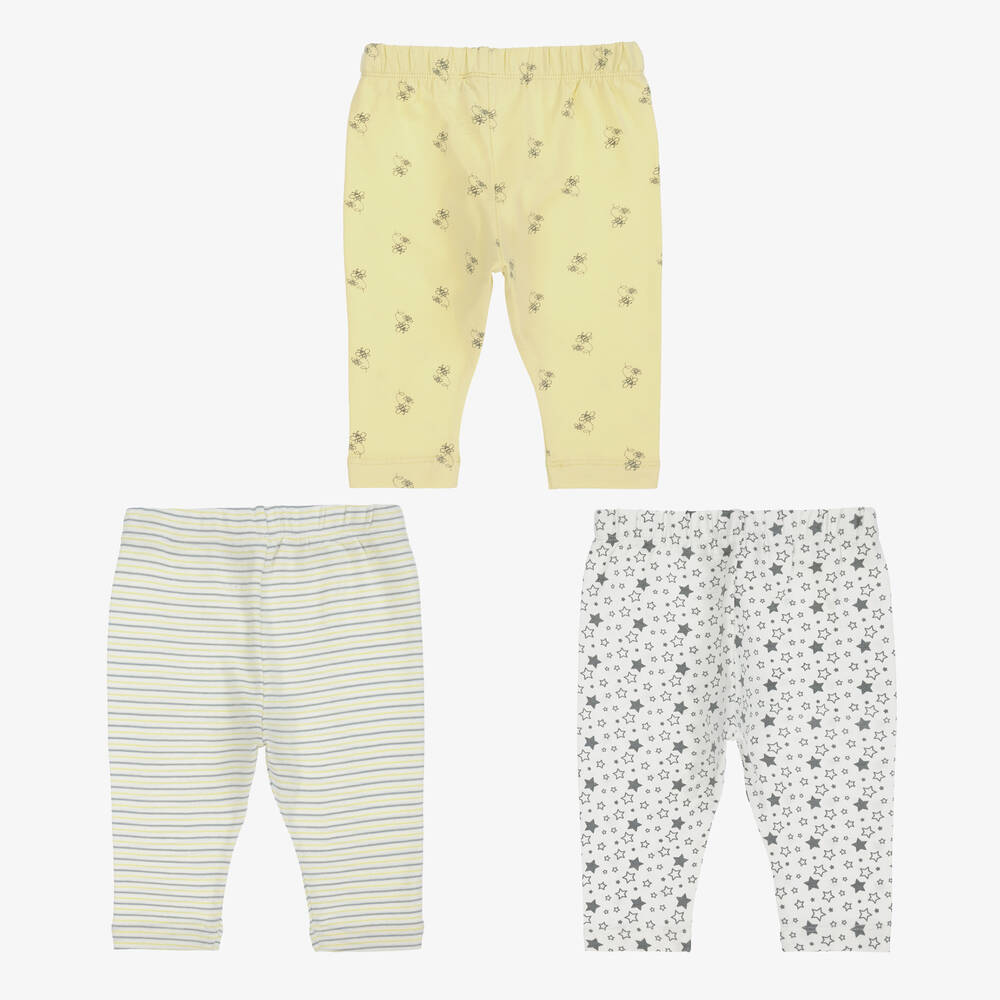 Childrensalon Essentials-Yellow Organic Cotton Baby Leggings (3 Pack) | Childrensalon Outlet