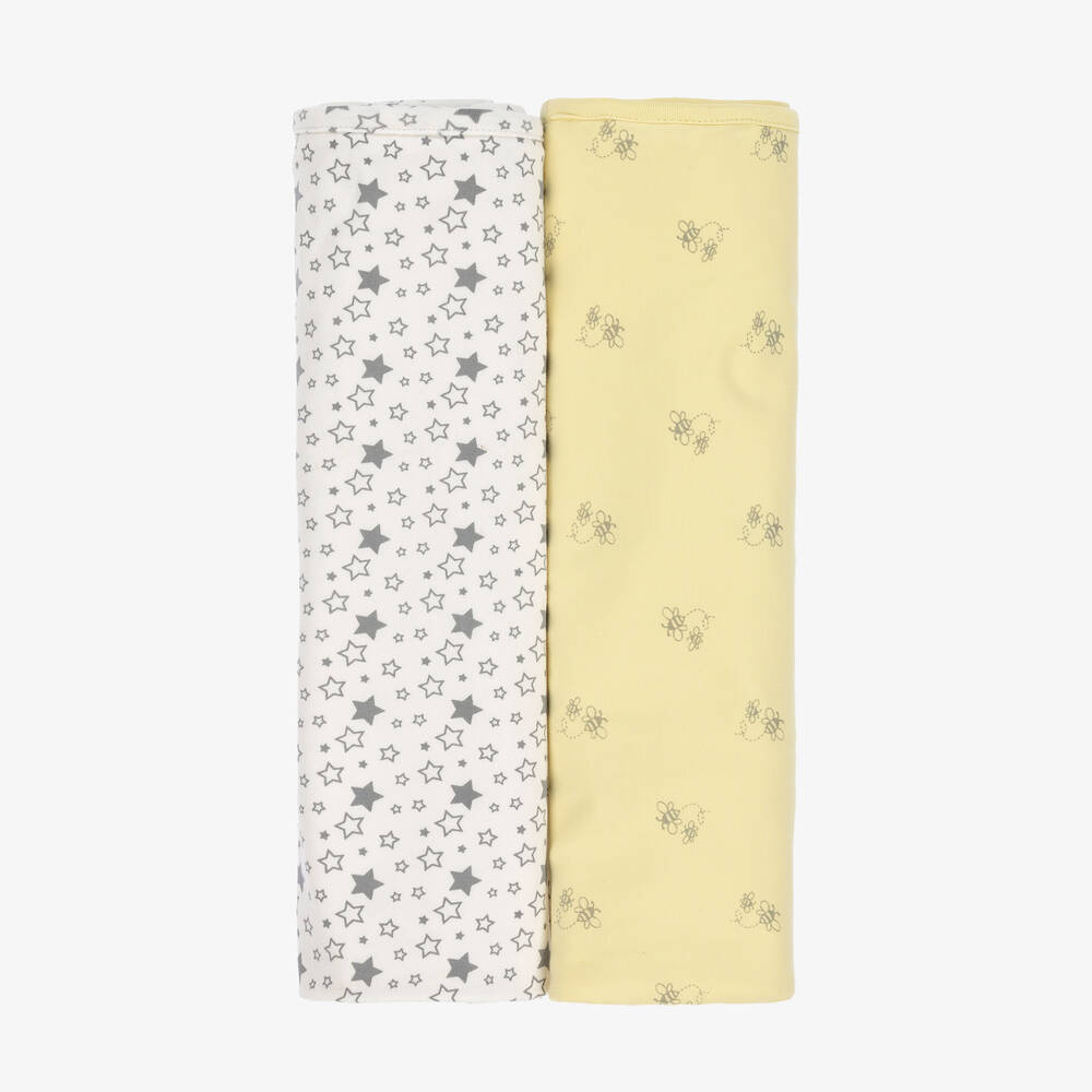 Childrensalon Essentials-بطانية قطن عضوي لون أصفر ورمادي (عدد 2) | Childrensalon Outlet