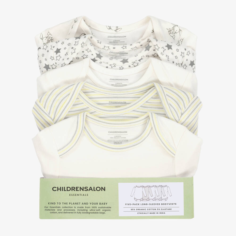 تشلدرن صالون إيسينشيلز-تبان بأكمام طويلة قطن عضوي للأطفال (عدد 5) | Childrensalon Outlet