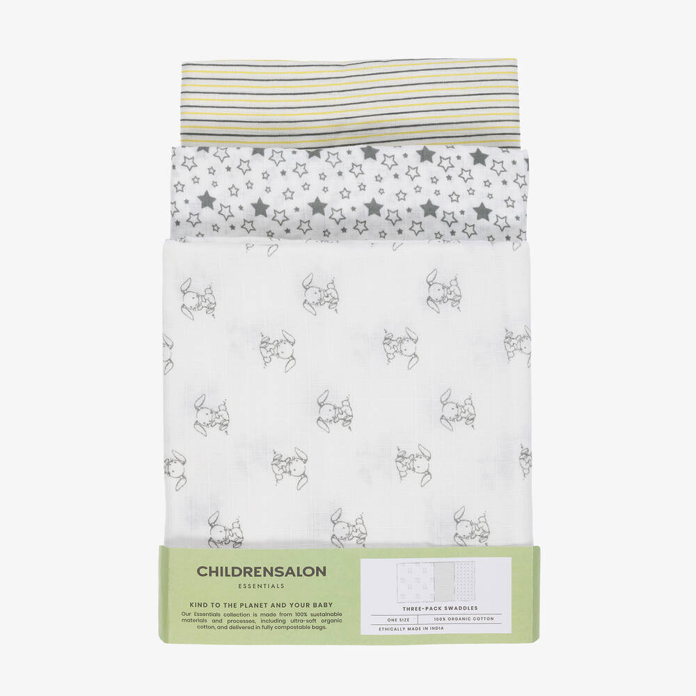 Childrensalon Essentials-Серые хлопковые пеленки (3шт.) | Childrensalon Outlet