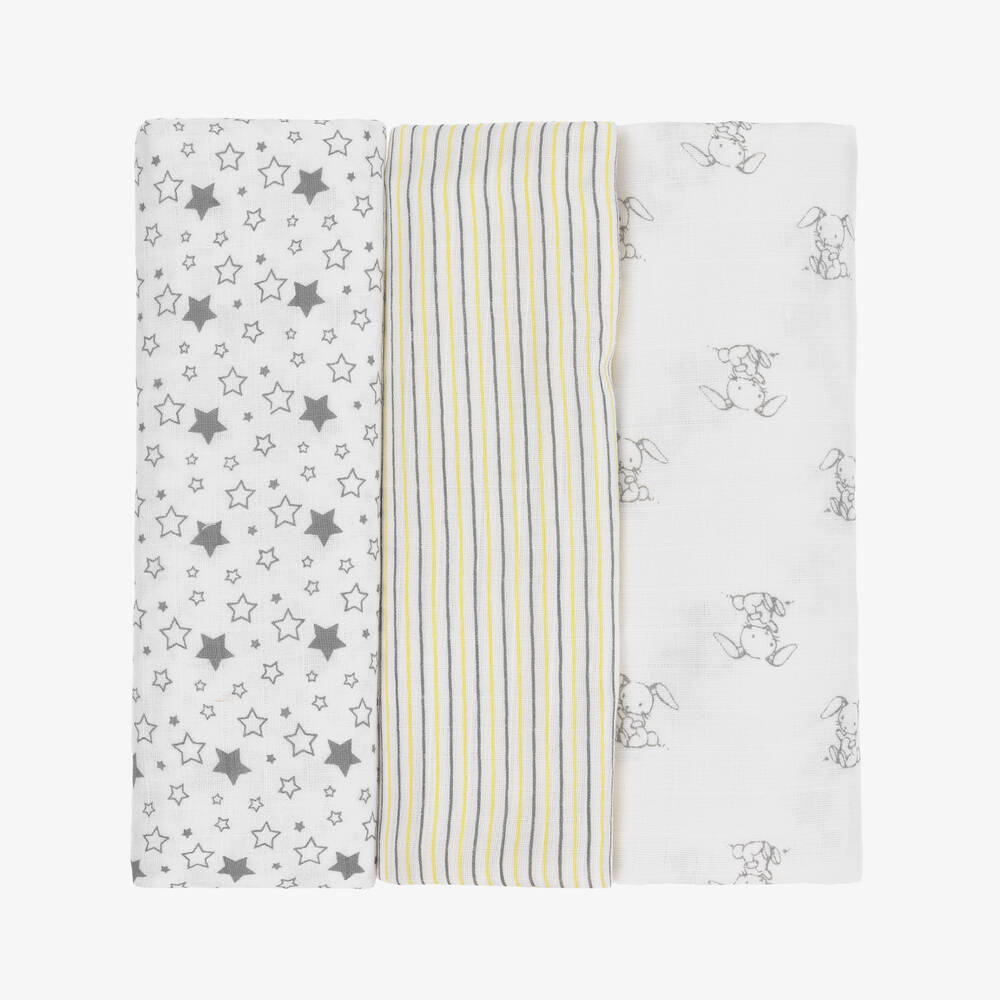 Childrensalon Essentials-Yellow Organic Muslin Squares (3 Pack) | Childrensalon Outlet