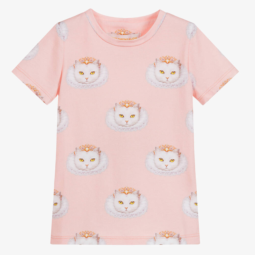 Magical Prints by CHILDRENSALON-Girls Pink Cotton T-Shirt | Childrensalon Outlet